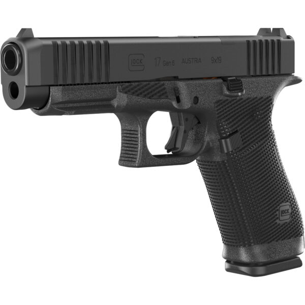 Glock 17 Gen 6 9mm pistol, front angle view